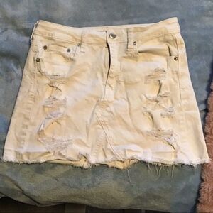 White Denim Skirt